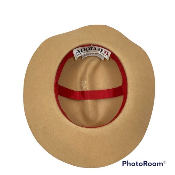 Vintage Adolfo II Fedora Style Wool Hat with Feathers and Hat Band - Picture 9 of 13